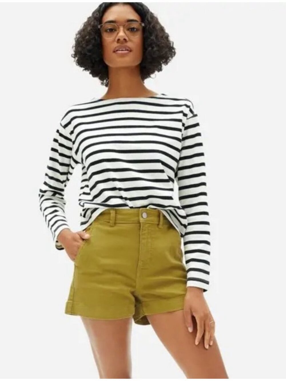 Everlane • High Rise Cotton Twill Shorts
